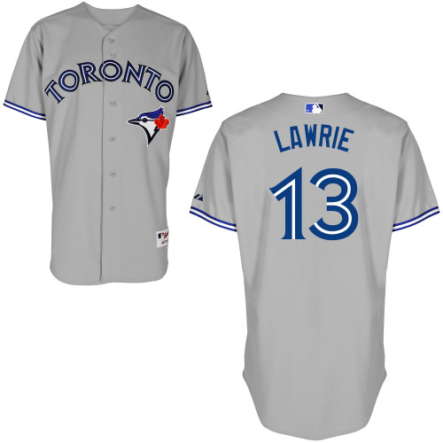 Brett Lawrie #13 Youth Baseball Jersey-Toronto Blue Jays Authentic Road Gray Cool Base MLB Jersey